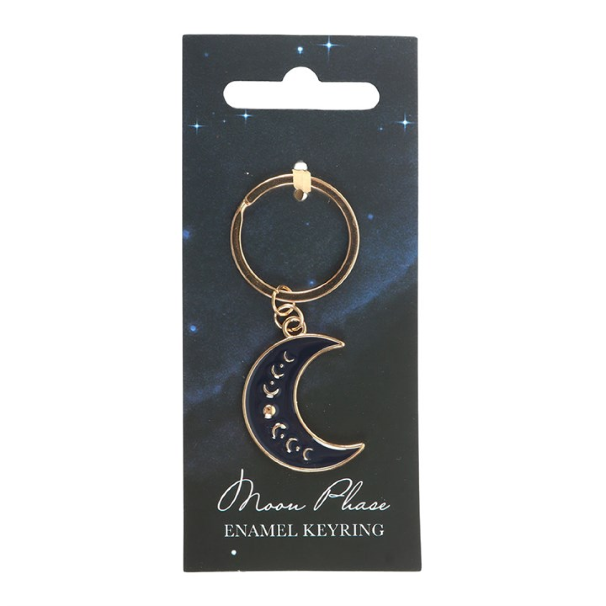 Blue Moon Phase Crescent Moon Keyring
