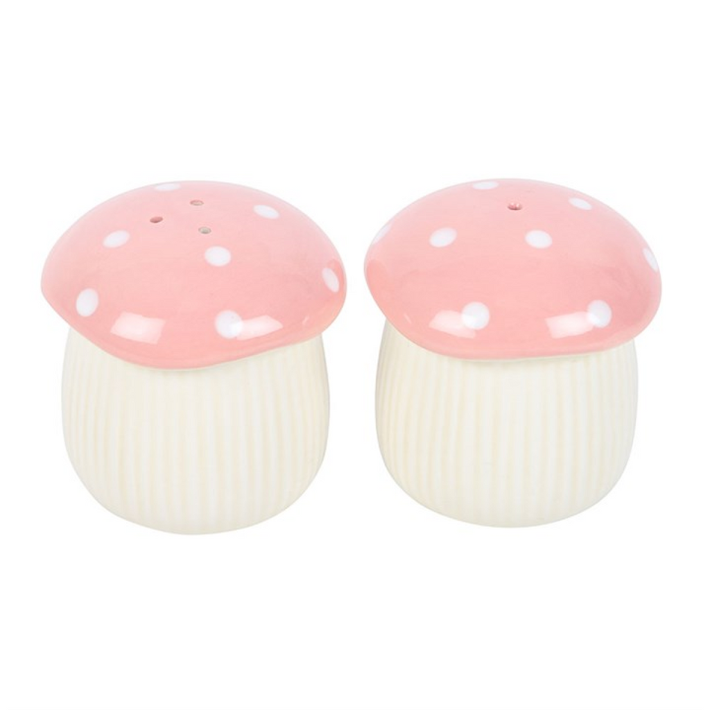 Pink Mushroom Salt and Pepper Shakers