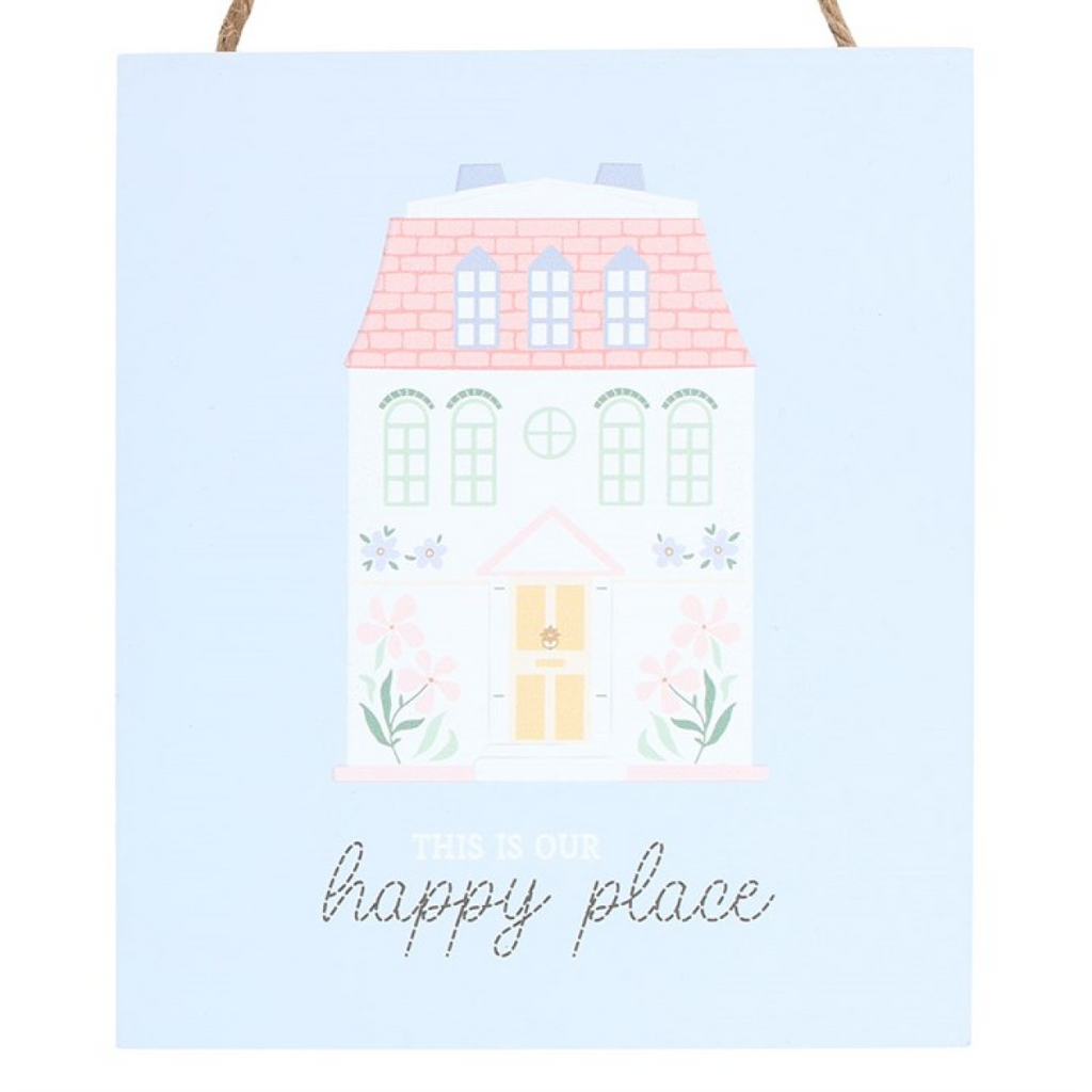 This Is Our Happy Place Pastel House Hanging Sign