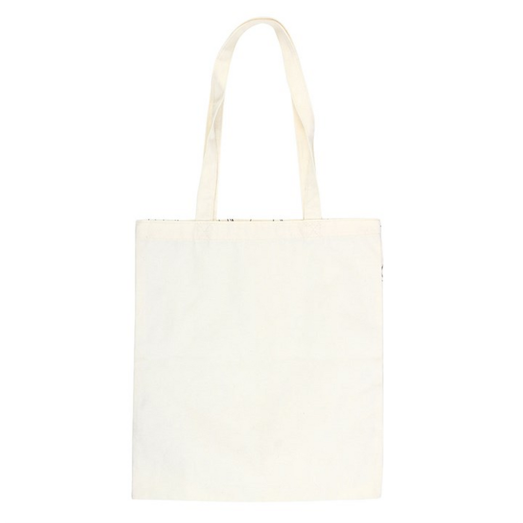 White Cat Print Polycotton Tote Bag
