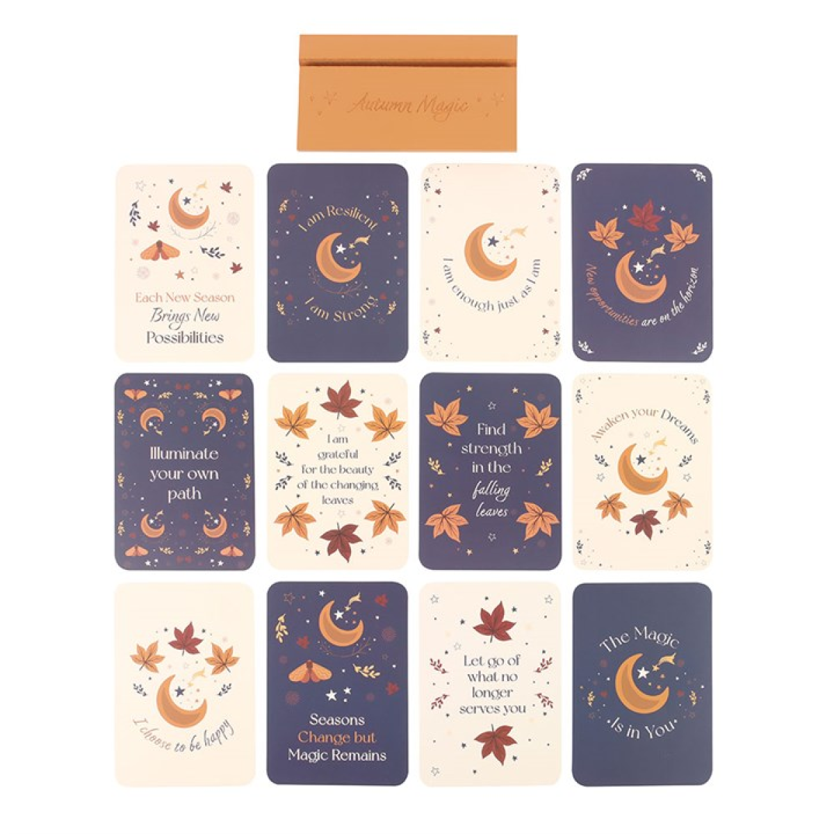 Autumn Magic Affirmation Cards with Wooden Stand