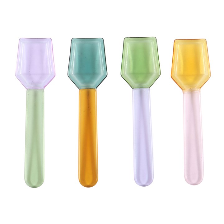 Set of 3 Pastel Glass Dessert Spoons