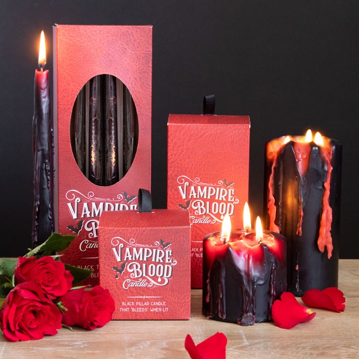*Set of 8 Vampire Blood Wax Taper Unscented Candles (4/12)