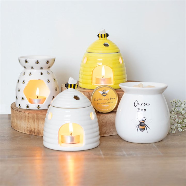 *White Beehive Ceramic Oil Burner (12/24)