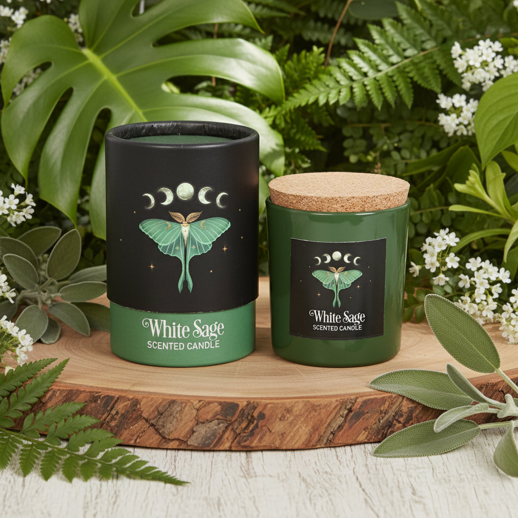 Luna Moth White Sage Candle