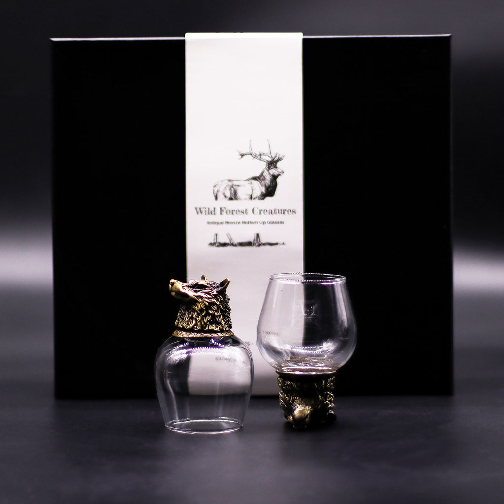 Gift Set of 6 Glasses (50ml) - Mystical Creatures - Antique Bronze