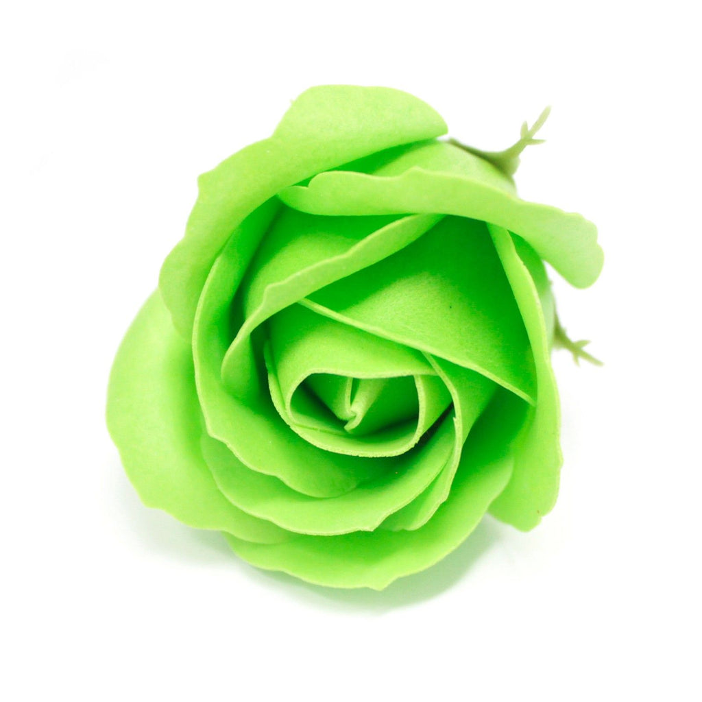 Craft Soap Flowers -Medium Rose - Green