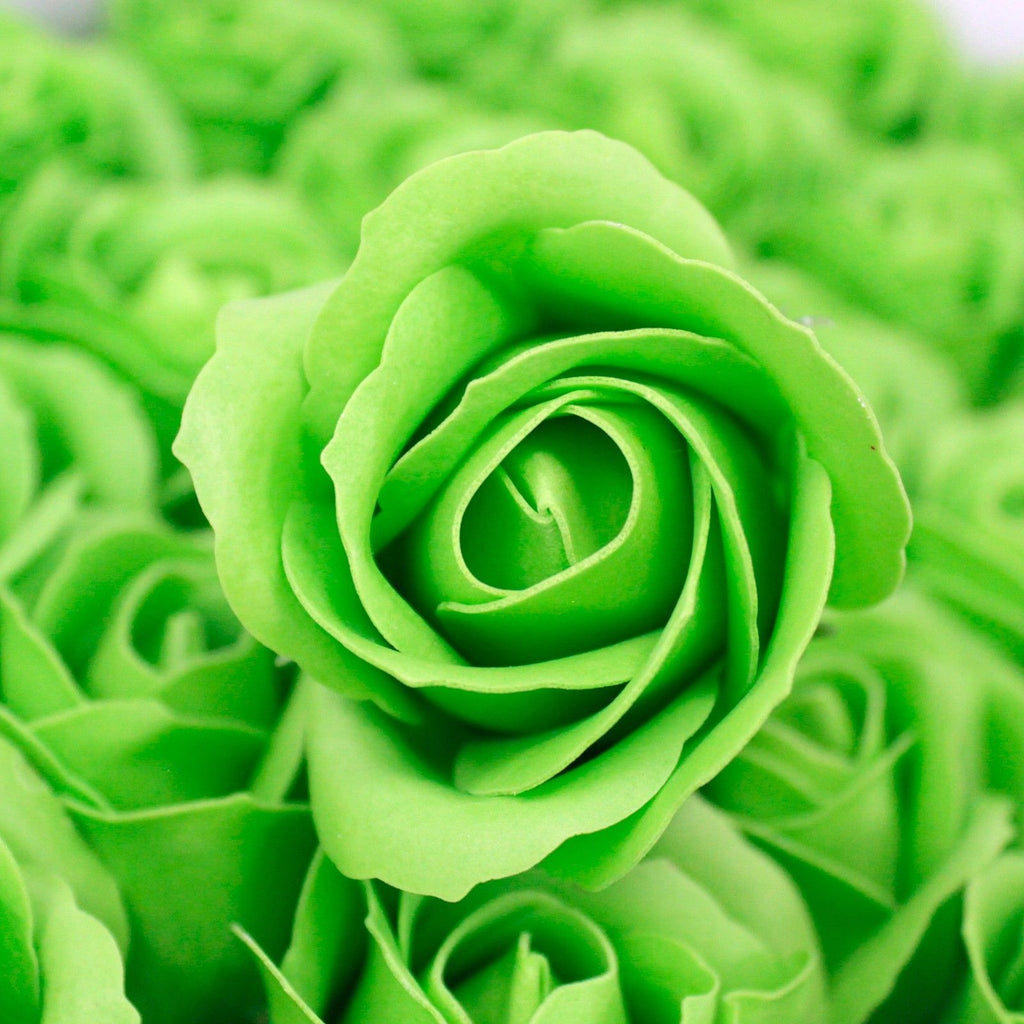 Craft Soap Flowers -Medium Rose - Green