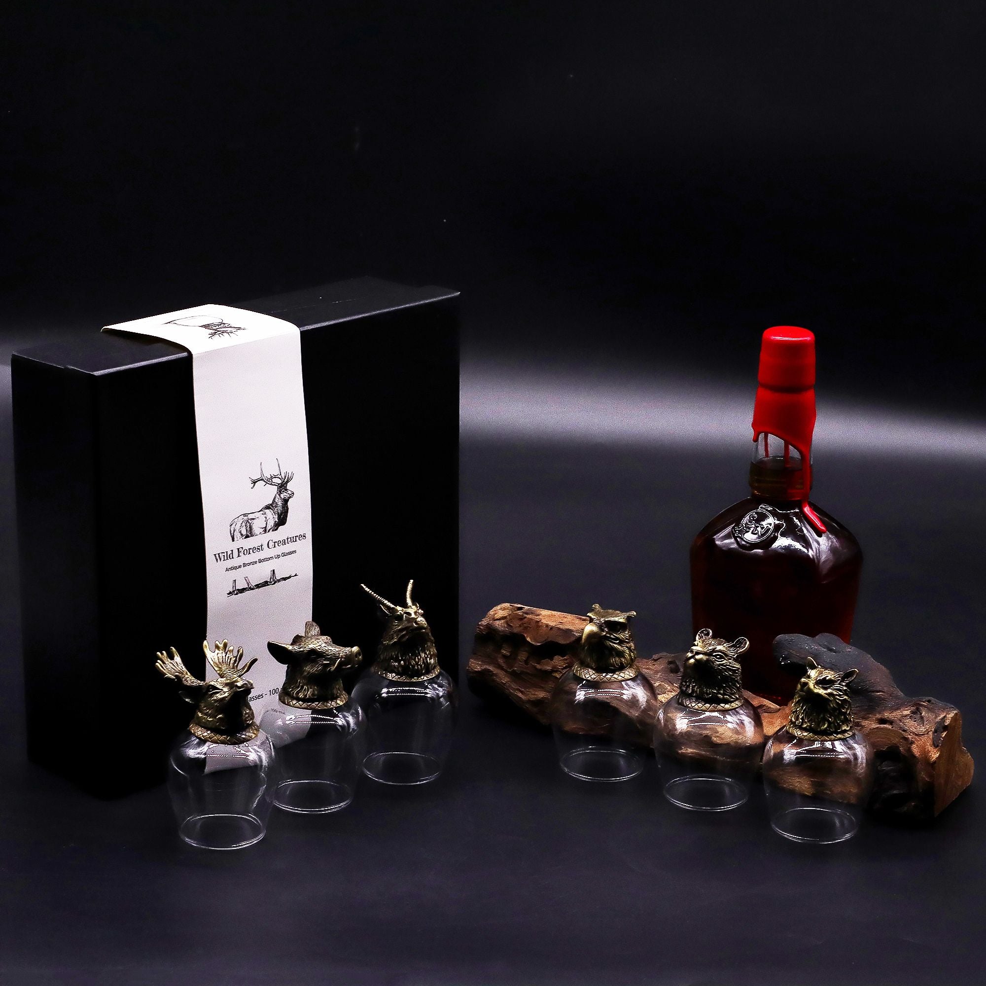 Gift Set of 6 Glasses (50ml) - Mystical Creatures - Antique Bronze