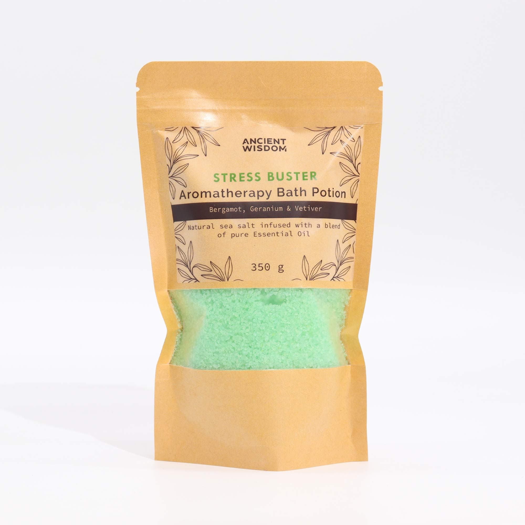 Aromatherapy Bath Potion in Kraft Bag 350g - Stress Buster