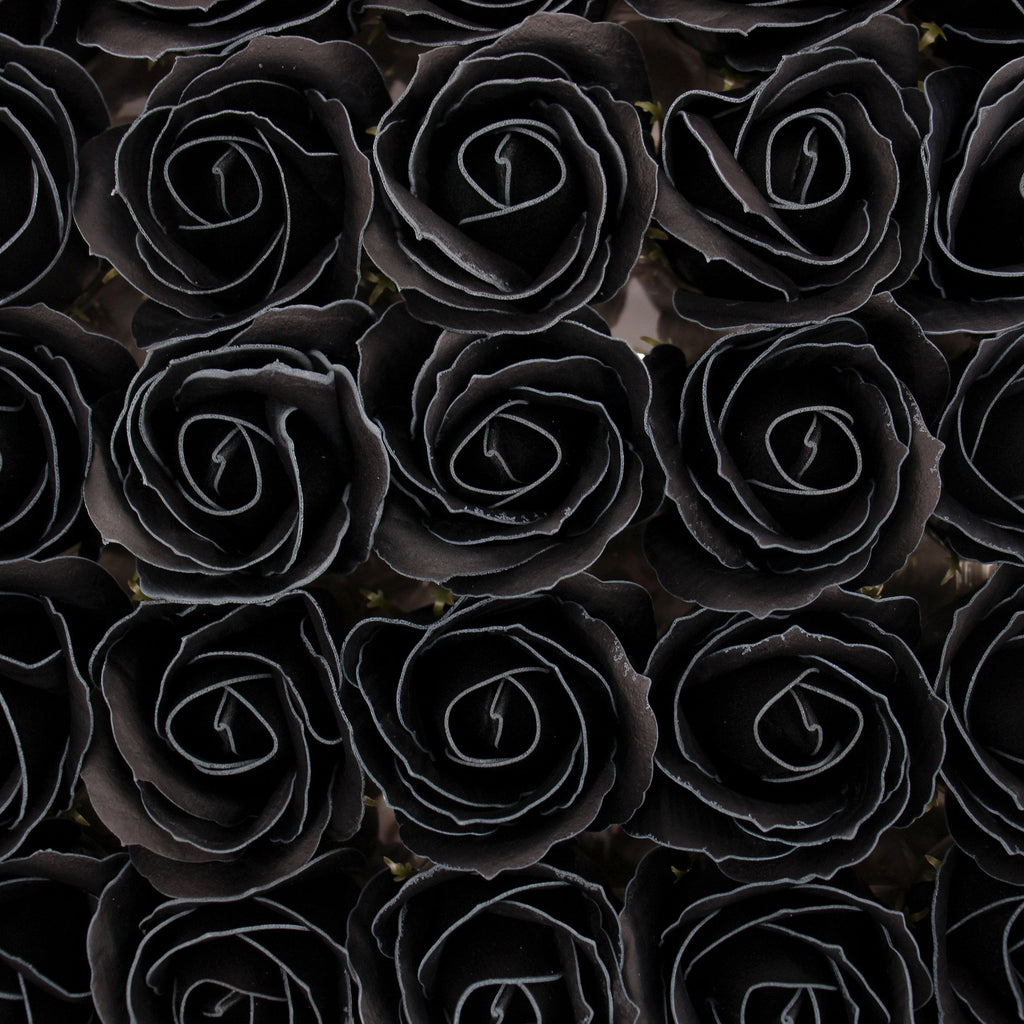 Craft Soap Flowers - Med Rose - Black With white Rim
