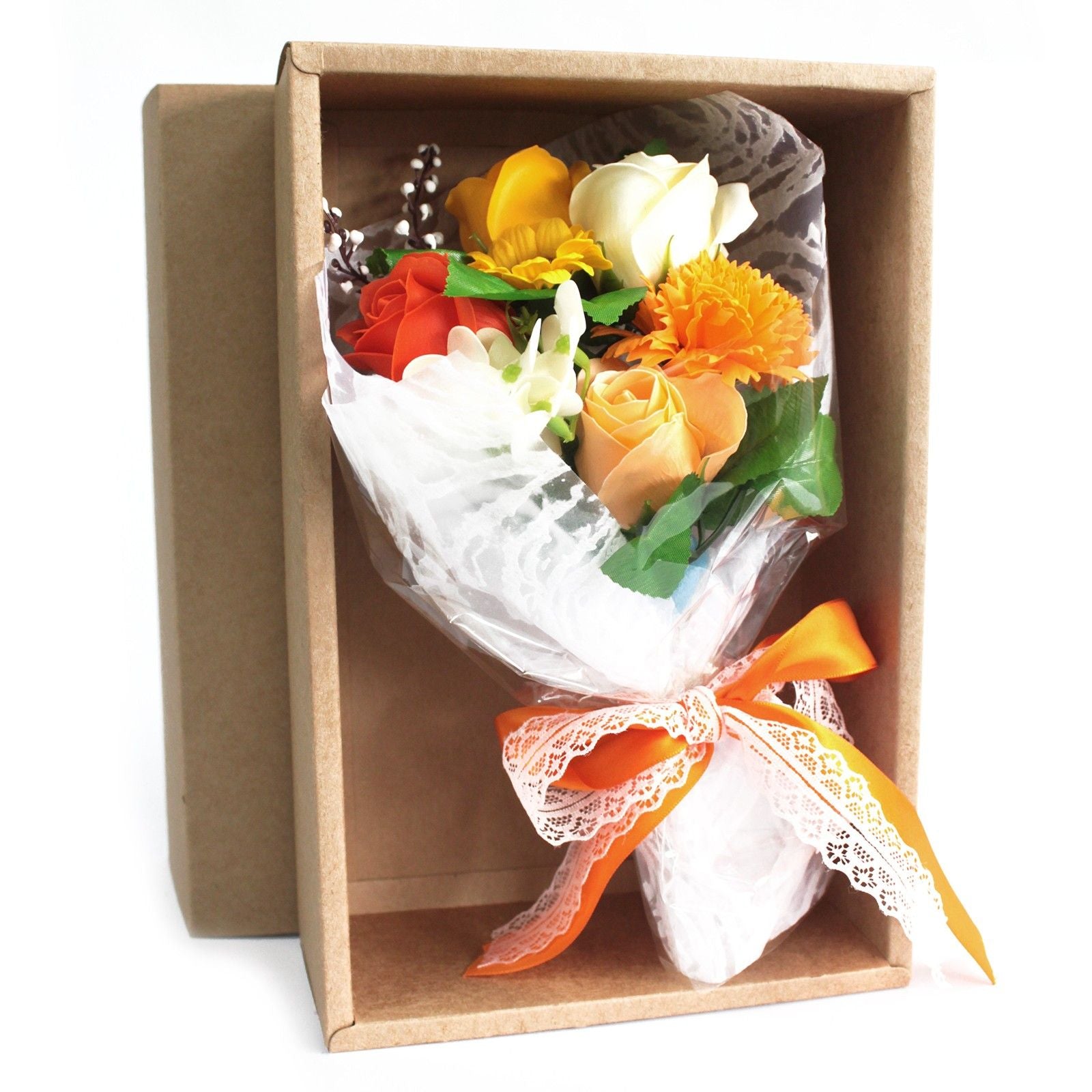 Orange Boxed Hand Soap Flower Bouquet - Special