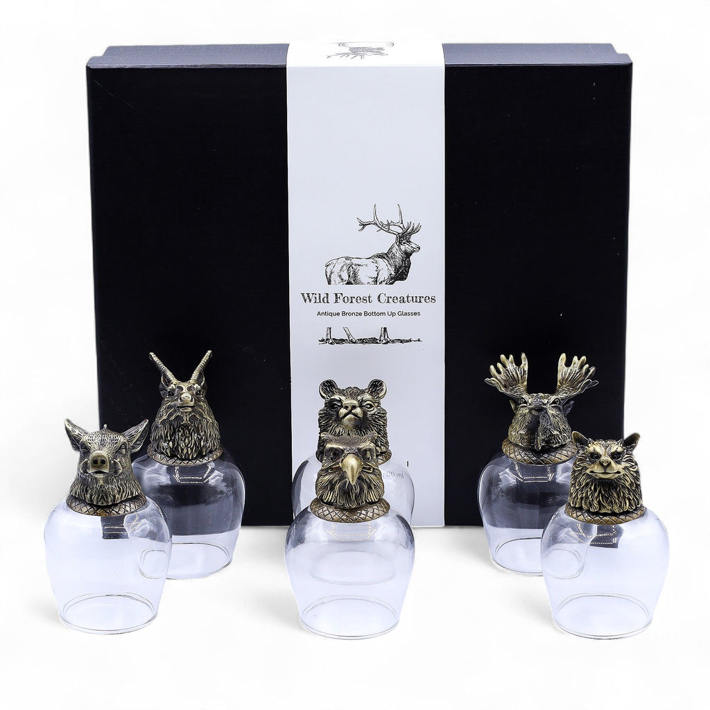 Gift Set of 6 Glasses (50ml) - Mystical Creatures - Antique Bronze