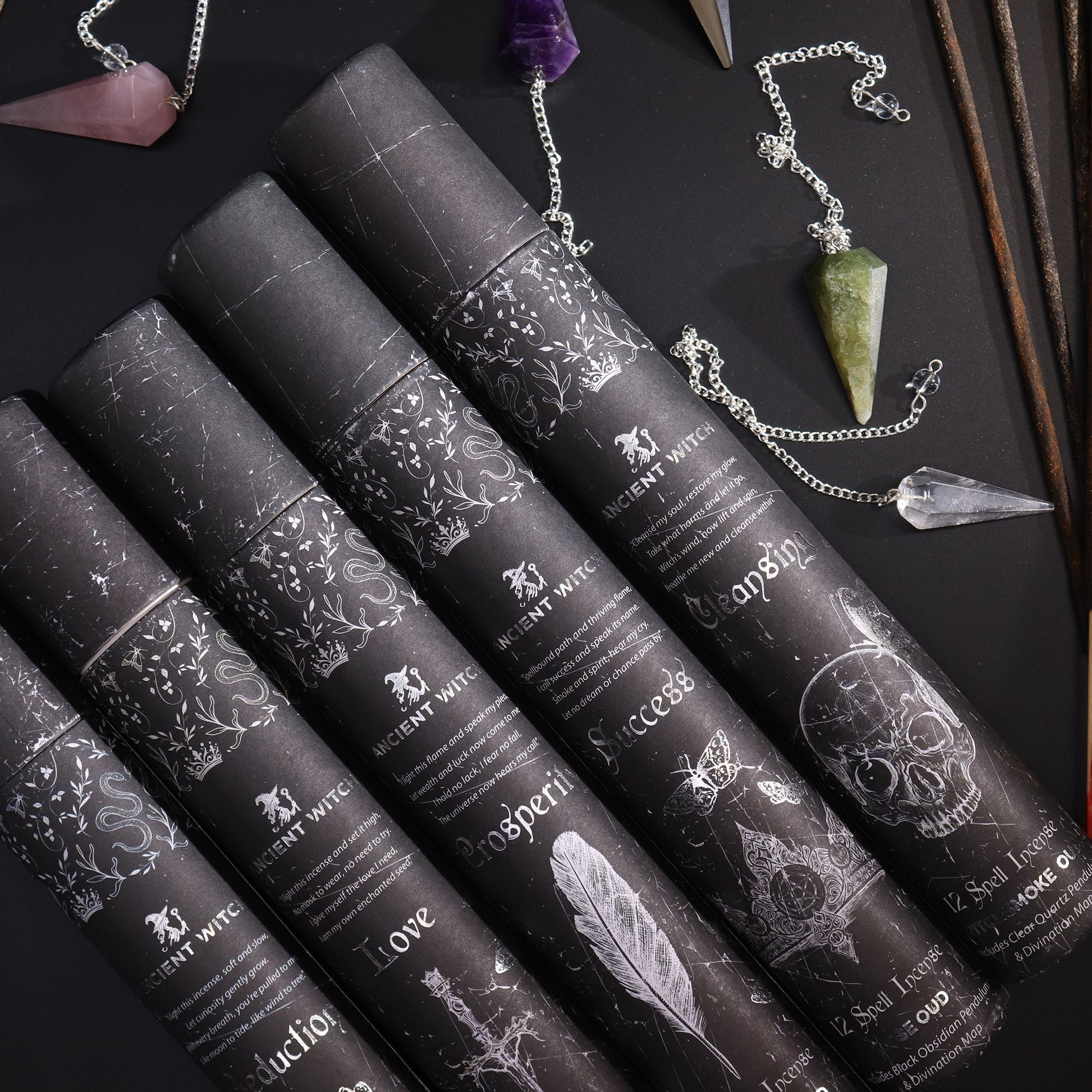 Ancient Witch Spell Incense - Cleansing - Rock Crystal Pendulum