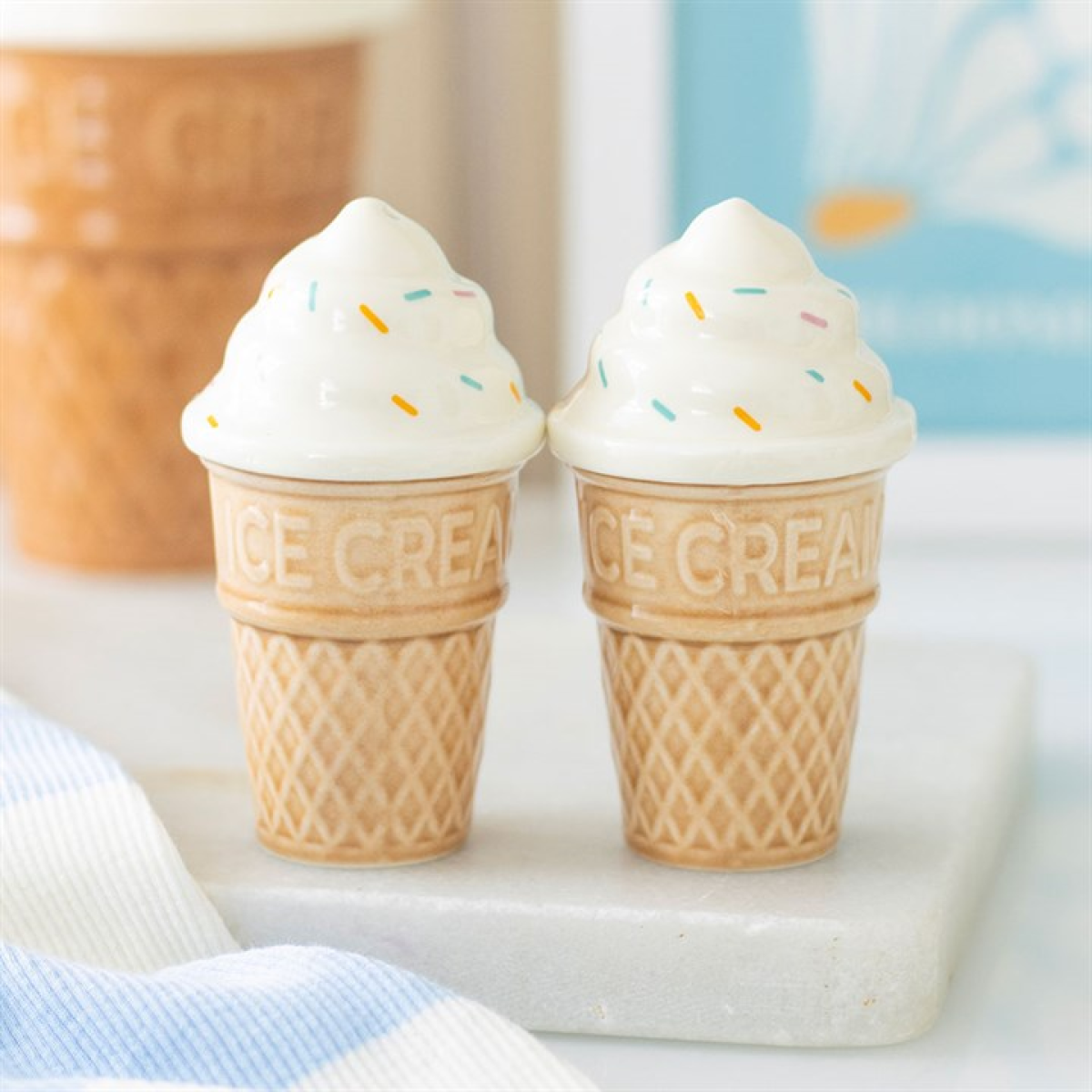Ice Cream Cone Salt and Pepper Shakers