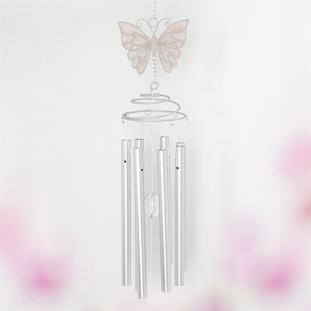 White Butterfly Windchime